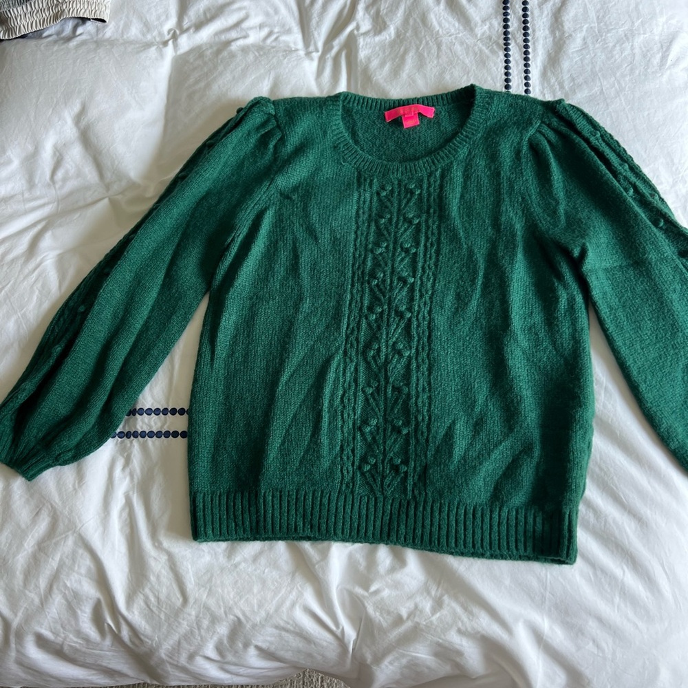 Lilly Pulitzer Forest Green Crew Neck Sweater